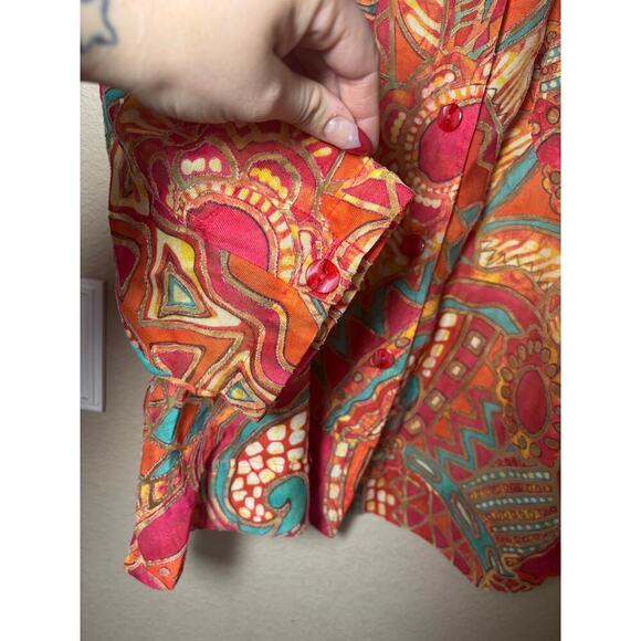 Erin by Erin London boho top size 3x very artsy boho style button down top - Picture 5 of 10